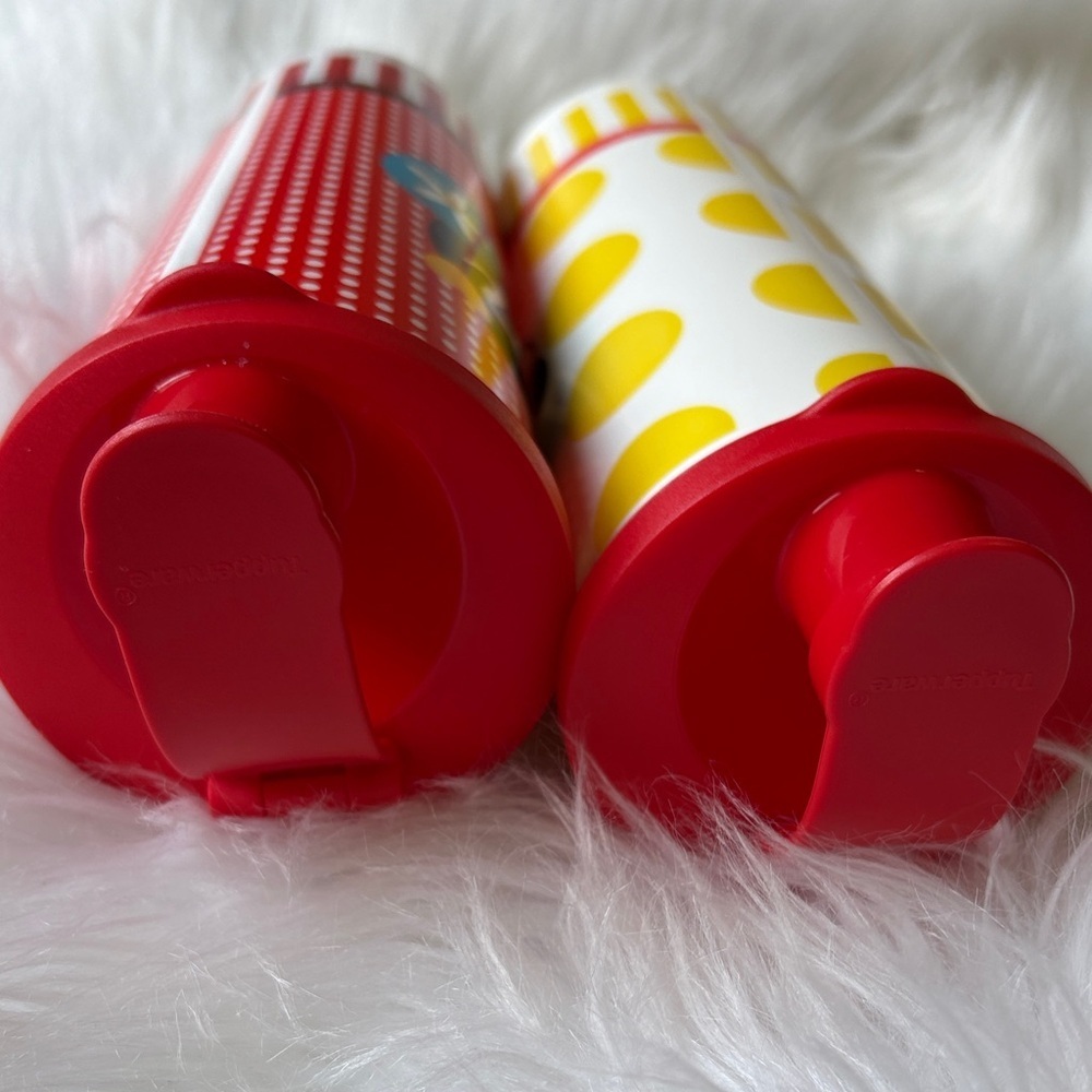 Vintage Tupperware Minnie Mouse Red and Yellow Tumblers - Picture 3 of 4